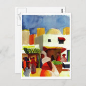 威厳がある_Macke - Algier Market 1914キャンバス ポストカード (正面/裏面)