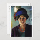 威厳があるMacke -ポートレート女性のアーティスト&ハット1909 ポストカード (正面/裏面)