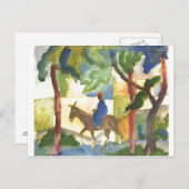 威厳があるMacke - Donkey Rider 1914エセルライター ポストカード (正面/裏面)