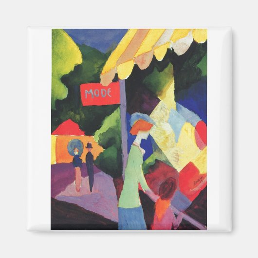 威厳があるMacke - Modefenster 1913水彩 マグネット (正面)