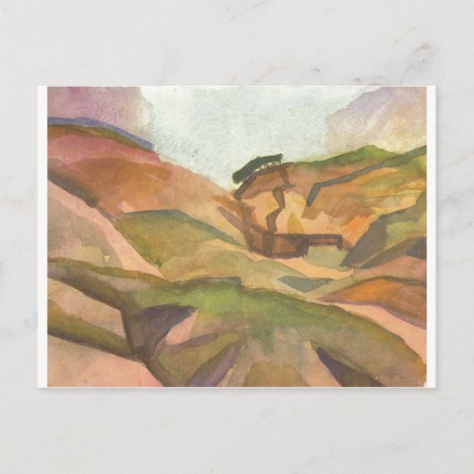 威厳があるMacke - Schlucht 1914水彩 ポストカード (正面)