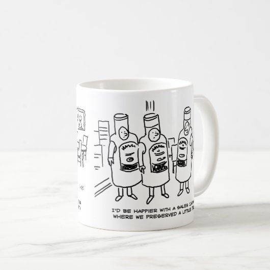 威厳に欠ける販売活動 コーヒーマグカップ (正面右)