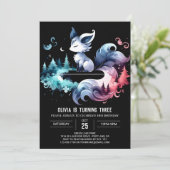 威厳のあるおもしろいウルフ誕生日 招待状 (スタンド正面)