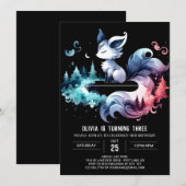 威厳のあるおもしろいウルフ誕生日 招待状 (正面/裏面)