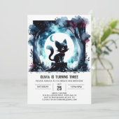 威厳のあるおもしろい猫誕生日 招待状 (スタンド正面)