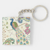 威厳のあるで青い孔雀 キーホルダー (裏面)