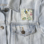 威厳のあるで青い孔雀 缶バッジ (インサイチュ)