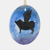 威厳のあるで飛んでいるなブタ セラミックオーナメント (右)