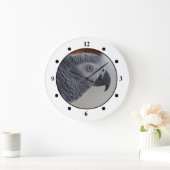 威厳のあるなアフリカ灰色のオウム ラージ壁時計 (ホーム)