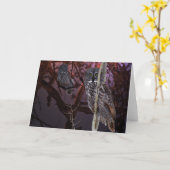 威厳のあるなカラフトフクロウ カード (黄色い花)