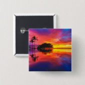 威厳のあるな日没| Waileaのビーチ、マウイ、ハワイ 缶バッジ (正面&裏面)