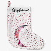 威厳のあるな月の手描きの星雲の抽象芸術の星 スモールクリスマスストッキング (正面)