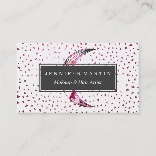 威厳のあるな月の手描きの星雲の抽象芸術の星 名刺 (正面)