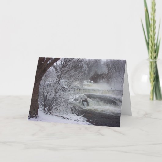 威厳のあるな滝の精神的なクリスマスカード シーズンカード (正面)