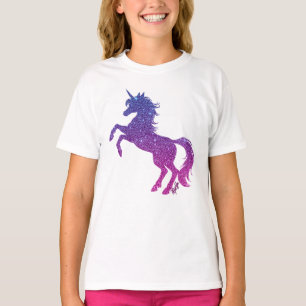 威厳のあるな銀河系のユニコーンの芸術の女の子の白いTシャツ Tシャツ