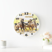 威厳のあるな馬の大きい円形の柱時計- ラージ壁時計 (ホーム)
