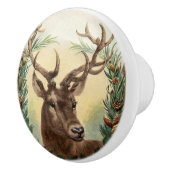 威厳のあるな(雄ジカの)枝角を搭載する美しい雄鹿のシカ セラミックノブ (右)