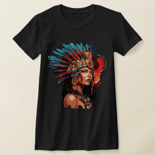 威厳のあるアステカ妃 Tシャツ (レイダウン)