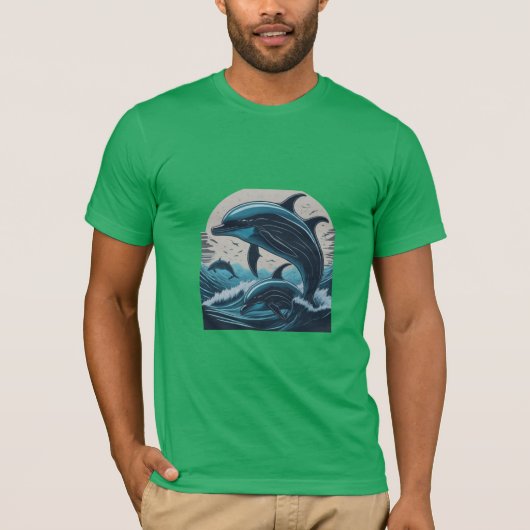 威厳のあるイルカ Tシャツ (正面)