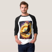 「威厳のあるイーグル刺繍の帽子、スタイルに舞い上がる！」 Tシャツ (正面フル)