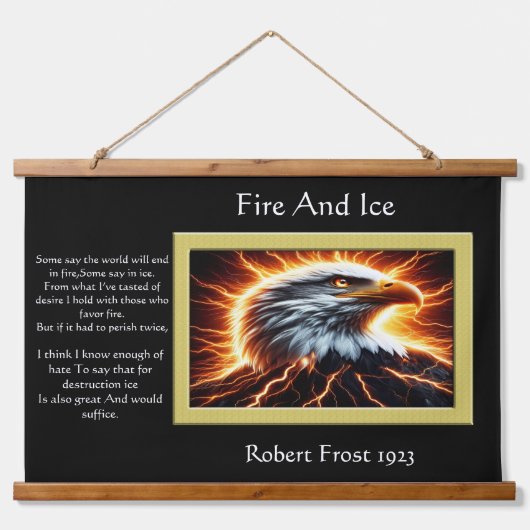 威厳のあるイーグル：稲妻 吊り下げ型タペストリー (正面)