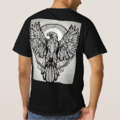 「威厳のあるイーグル – 自由の力を受け入れる」 Tシャツ (裏面)