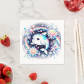 威厳のあるエレガントイルカの赤ちゃん スタンダードカクテルナプキン (インサイチュ)