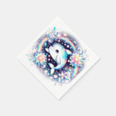 威厳のあるエレガントイルカの赤ちゃん スタンダードカクテルナプキン (角)