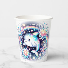 威厳のあるエレガントイルカの赤ちゃん 紙コップ