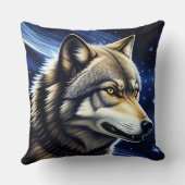 威厳のあるオオカミ クッション (裏面)