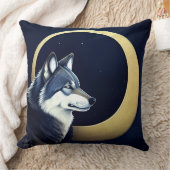 威厳のあるオオカミ クッション (ブランケット)