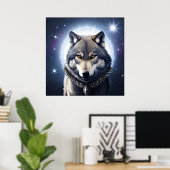 威厳のあるオオカミ ポスター (ホームオフィス)