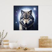 威厳のあるオオカミ ポスター (キッチン)