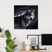 威厳のあるオオカミ ポスター (ホームオフィス)