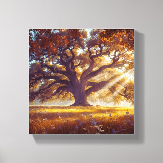 威厳のあるオークの花 キャンバスプリント (正面)