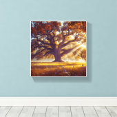 威厳のあるオークの花 キャンバスプリント (インサイチュ (ウッドフロア))