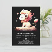 威厳のあるカスタム誕生日 招待状 (スタンド正面)