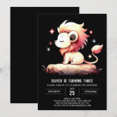 威厳のあるカスタム誕生日 招待状 (正面/裏面)