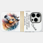 威厳のあるカラフルの馬。生成AI Case-Mate iPhoneケース (裏面 (横))
