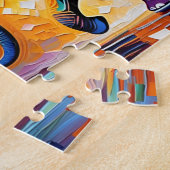 威厳のあるカラフル抽象芸術 ジグソーパズル (側面)