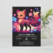 威厳のあるキツネデジタル誕生日 招待状 (スタンド正面)