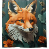 威厳のあるキツネ シャワーカーテン (正面)