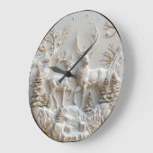 威厳のあるクリスマスのトナカイ ラージ壁時計 (傾斜)