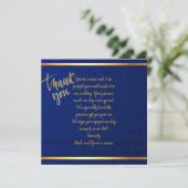 威厳のあるコバルトブルー結婚の感謝 サンキューカード (スタンド正面)