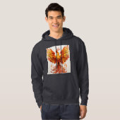 威厳のあるゴールデンファイアーイーグルデザインフード付きスウェットシャツ* パーカ (正面フル)