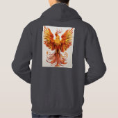 威厳のあるゴールデンファイアーイーグルデザインフード付きスウェットシャツ* パーカ (裏面)