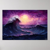 威厳のあるサンセットウェーブインテクスチャ油スタイル ポスター (正面)