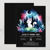 威厳のあるシンプル誕生日 招待状 (正面/裏面)