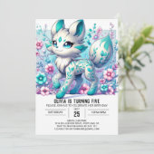 威厳のあるシンプルWolfデジタル誕生日 招待状 (スタンド正面)