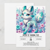 威厳のあるシンプルWolfデジタル誕生日 招待状 (正面/裏面)